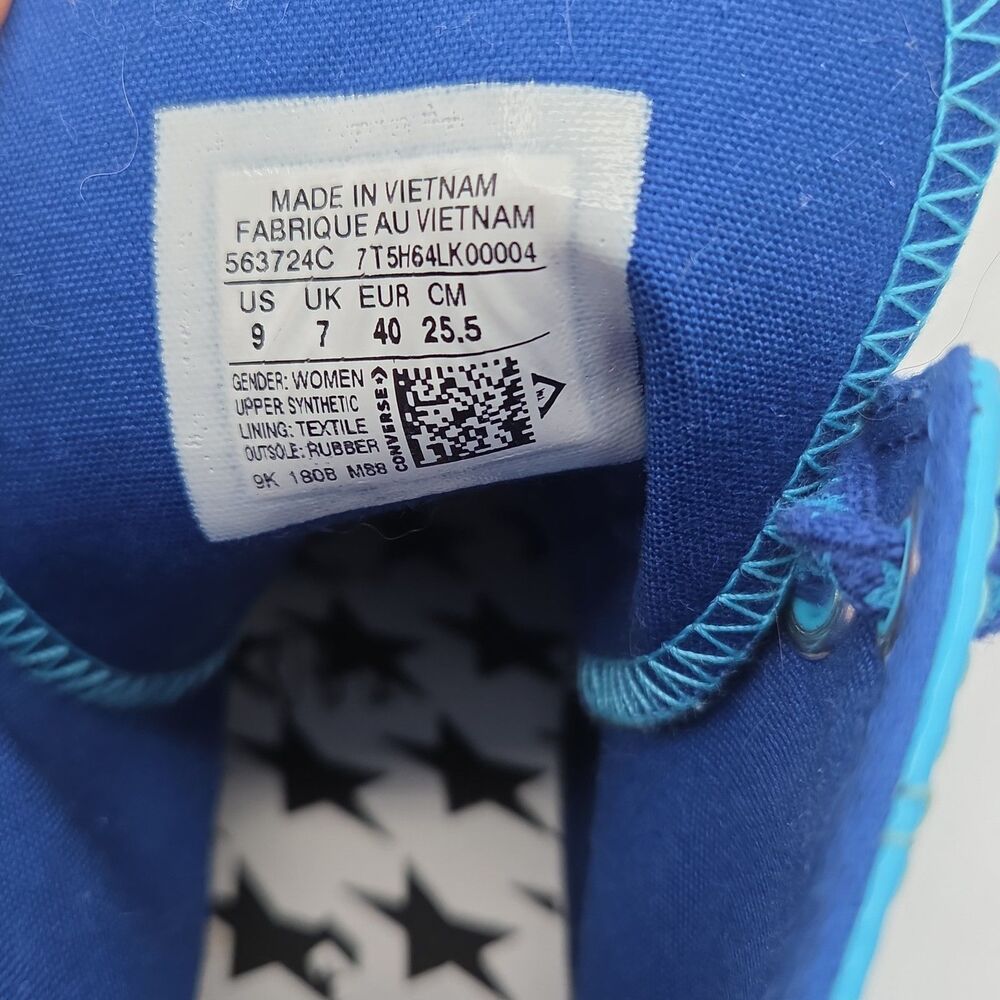 Miley Cyrus Converse Chuck Taylor Platform Hi Gnarly Blue Patent Sneakers Size 9 - Picture 8 of 8